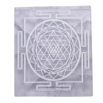 Natural Crystal Coin with Shreeyantra Symbol for Prosperity