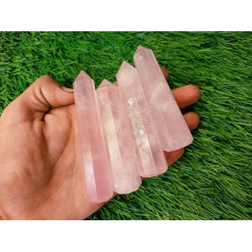 Rose-Quartz-Wand-Pencil-Size-34-Inch-Super-Qualit. Rose Quartz Wand Pencil Size 34 Inch Super Qualit - Image 1