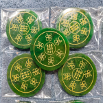 Astroghar Zibu Prosperity And Wealth Angelic Symbols Engraved Natural Green Jade Crystal Plate For Reiki Healing - Image 2